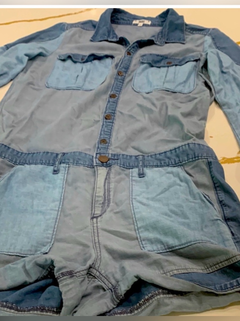 Paige chambray long sleeve romper size medium